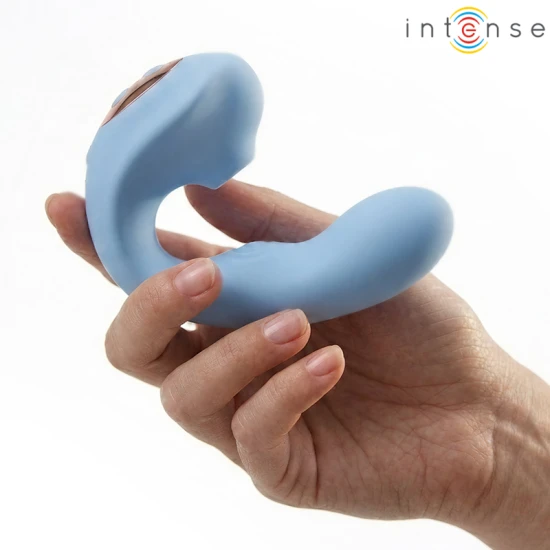 Stimulator clitoridian multifuncțional din silicon și ABS, albastru