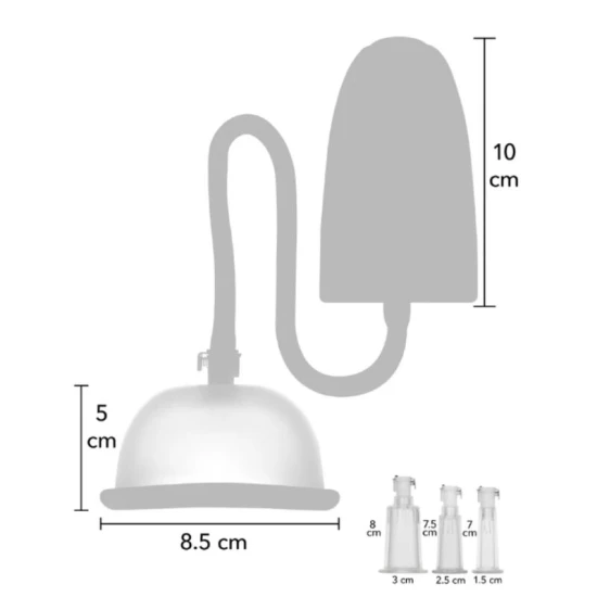 Pompă vacuum automată pentru vagin și clitoris, neagră, ABS/PVC/silicon
