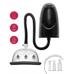 Pompă vacuum automată pentru vagin și clitoris, neagră, ABS/PVC/silicon
