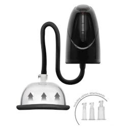 Pompă vacuum automată pentru vagin și clitoris, neagră, ABS/PVC/silicon