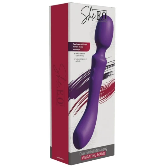 Dublu Vibrator Masaj Wand din silicon și ABS, mov