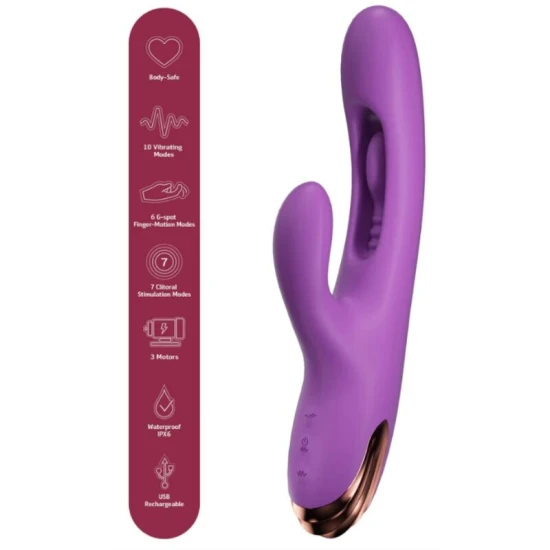 Vibrator Rabbit G-Spot din silicon, mov