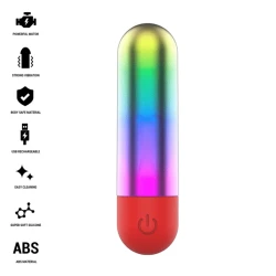 Bullet vibrator clitoridian din ABS, rainbow