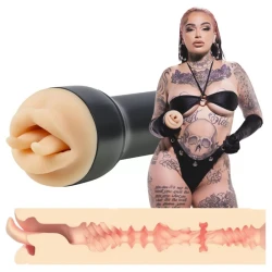 Masturbator realist tip gură din TPE, negru, universal