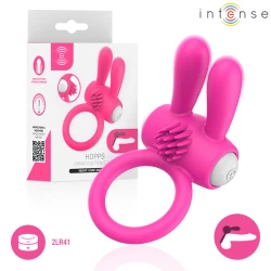 Inel Vibrator Penis cu Stimulare Clitoridiană, Silicon, Roz