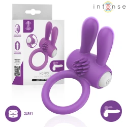 Inel penis vibrant cu stimulare clitoridiană, silicon, mov