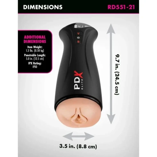 Masturbator cu aspirație și vibrații, material premium