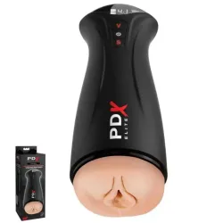 Masturbator cu aspirație și vibrații, material premium