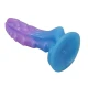 Dildo realist cu ventuză din silicon, albastru și mov, 19 cm