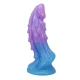 Dildo realist cu ventuză din silicon, albastru și mov, 19 cm