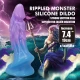 Dildo realist cu ventuză din silicon, albastru și mov, 19 cm