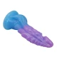 Dildo realist cu ventuză din silicon, albastru și mov, 19 cm