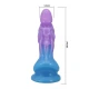 Dildo realist cu ventuză din silicon, albastru și mov, 19 cm