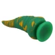 Dildo fantasy din silicon, bicolor verde-galben, 22,5 cm Ø 6 cm