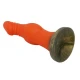 Dildo fantasy din silicon, portocaliu transluc., 18.5 cm Ø 4.5 cm