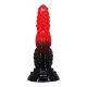 Dildo fantezie Fire Dragon din silicon, roșu-negru, 24,5 cm