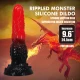 Dildo fantezie Fire Dragon din silicon, roșu-negru, 24,5 cm