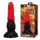 Dildo fantezie Fire Dragon din silicon, roșu-negru, 24,5 cm