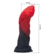 Dildo fantezie Infernal Goliath din silicon, roșu-negru, 25 cm