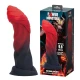 Dildo fantezie Infernal Goliath din silicon, roșu-negru, 25 cm