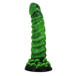 Dildo fantasy Manticore din silicon, verde-negru, 23 cm