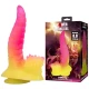 Dildo fantezie cu ventuză din silicon, roz și galben, 22.5 cm