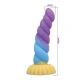 Dildo fantezie Unicorn tricolor din silicon, 22 cm, Ø 5 cm