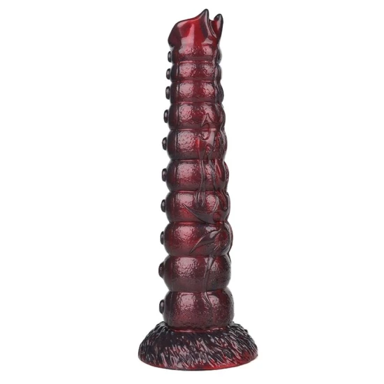 Dildo fantezie gonflabil din silicon, bicolor mov-negru, 29 cm