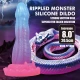 Dildo fantasy cu ventuză din silicon, albastru-liliachiu-roz, 20.5 cm