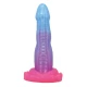Dildo fantasy cu ventuză din silicon, albastru-liliachiu-roz, 20.5 cm