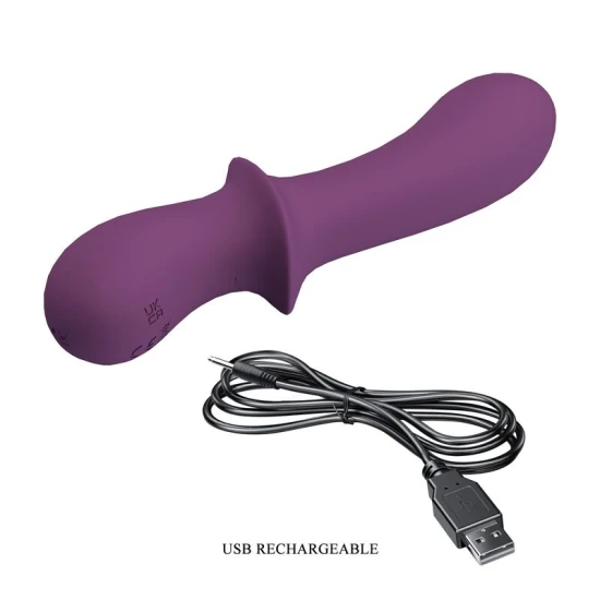 Vibrator reîncărcabil din silicon, mov, 10 funcții