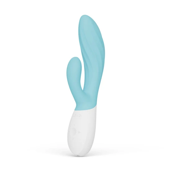 Dublu vibrator pentru G-spot și clitoris din silicon, albastru