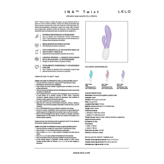Vibrator dublu G-spot și clitoris din silicon, lavandă