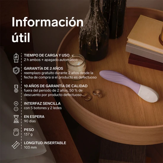 Vibrator G-spot reîncărcabil din silicon, lavandă