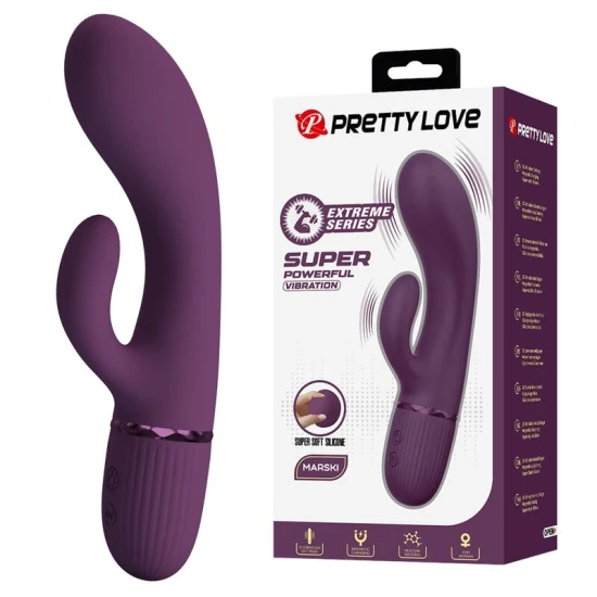 Vibrator Rabbit Reîncărcabil din Silicon, Mov, 10 Funcții