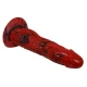 Dildo fantezie Minotaur din silicon, roșu și negru, 21 cm