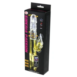 Vibrator Rabbit Siberia Passion Gold din silicon și TPE, auriu