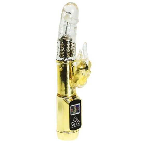 Vibrator Rabbit Siberia Passion Gold din silicon și TPE, auriu