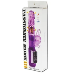 Vibrator Rabbit Passion Baron din silicon și TPE, negru