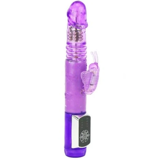 Vibrator Rabbit Butterfly Prince din silicon și TPE, roșu
