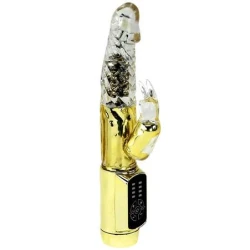 Vibrator Rabbit Gold Prince din silicon și TPE, auriu