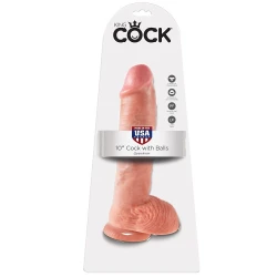 Dildo King Cock - Cu Bile, Culoarea Pielii, 26.5 cm