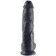 Dildo realist negru din cauciuc, 25,4 cm
