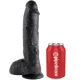 Dildo realist negru din cauciuc, 25,4 cm