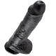 Dildo realist negru din cauciuc, 25,4 cm