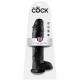 Dildo realist negru cu testicule, 28 cm