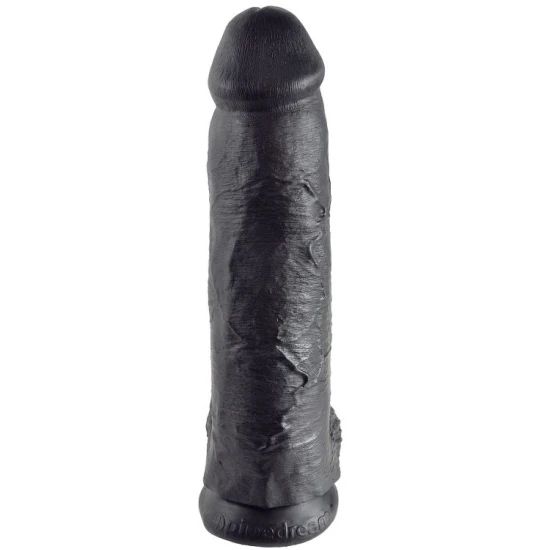 Dildo realist negru cu ventuză și bile, 30,48 cm