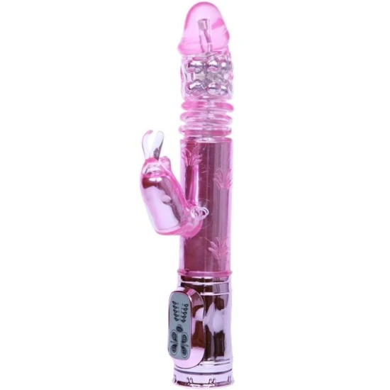 Vibrator Bunny Roz din Silicon, Reîncărcabil USB