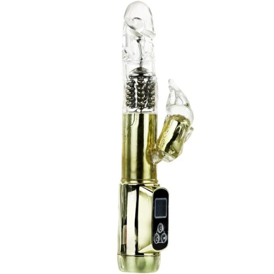 Vibrator Rabbit Siberia Passion Gold din silicon și TPE, auriu