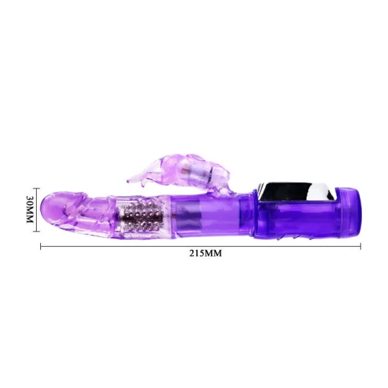 Vibrator Rabbit Passion Baron din silicon și TPE, negru